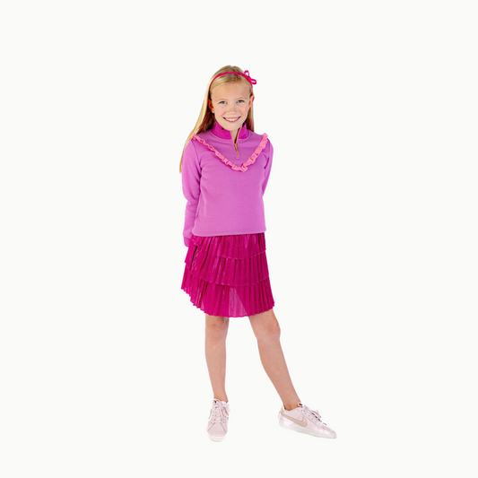 Girls' Half Zip in Purple/Pink